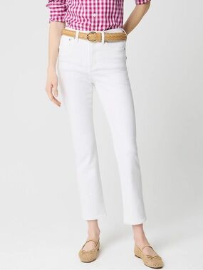 J. Crew White Cropped Straight-Leg Jeans